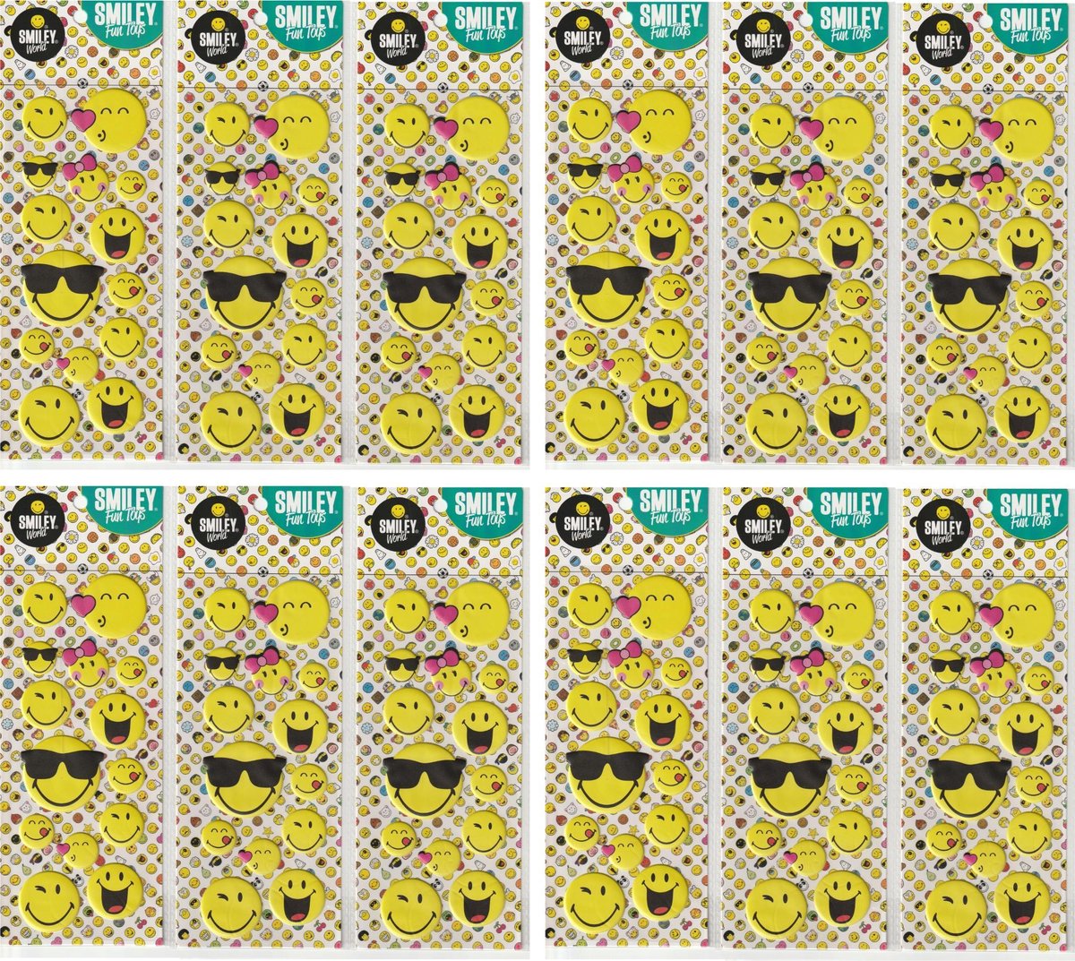 Smiley Emoji 3d Stickers | 12 Stickervellen 22 x 10 cm | 14 stickers